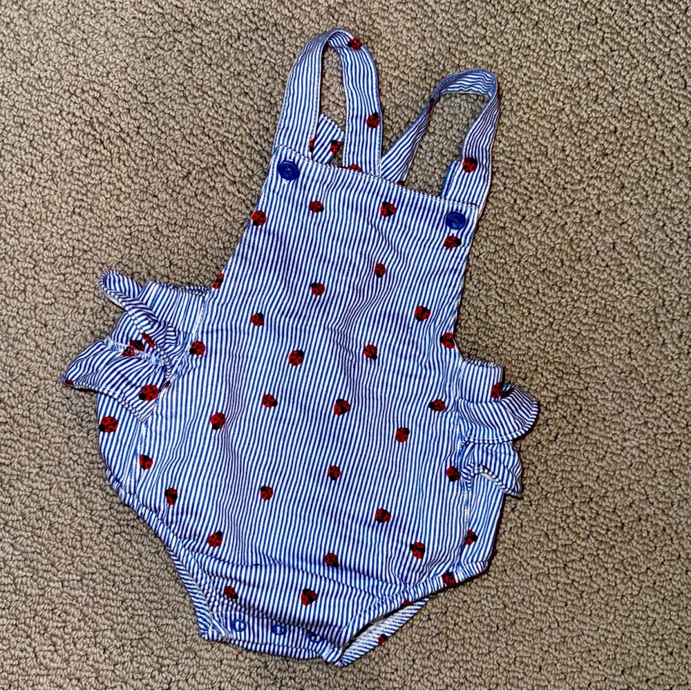 Carter’s 18m Ladybug Striped Romper with ruffle bottom